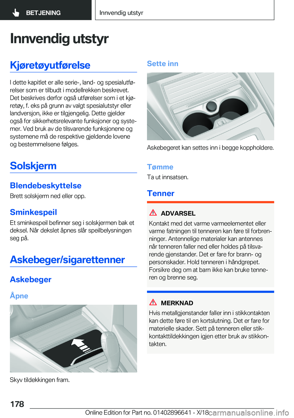 BMW M2 2019  InstruksjonsbØker (in Norwegian) �I�n�n�v�e�n�d�i�g��u�t�s�t�Z�r�K�j�