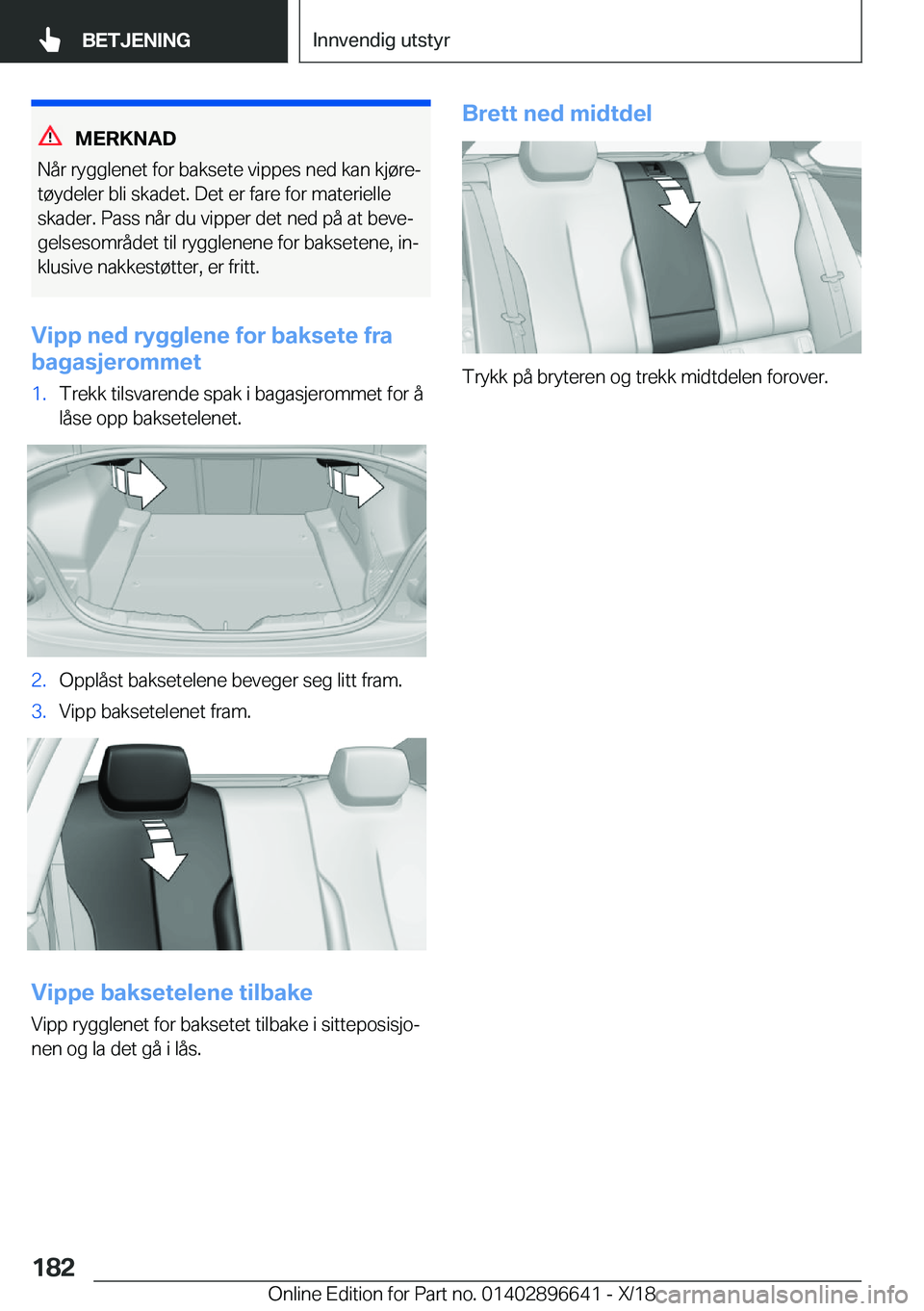 BMW M2 2019  InstruksjonsbØker (in Norwegian) �M�E�R�K�N�A�D
�N�å�r��r�y�g�g�l�e�n�e�t��f�o�r��b�a�k�s�e�t�e��v�i�p�p�e�s��n�e�d��k�a�n��k�j�