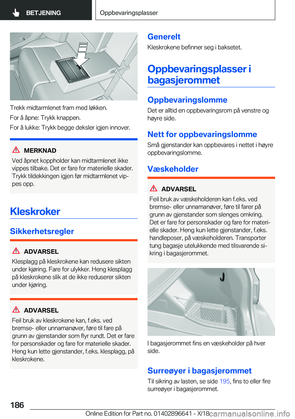 BMW M2 2019  InstruksjonsbØker (in Norwegian) �T�r�e�k�k��m�i�d�t�a�r�m�l�e�n�e�t��f�r�a�m��m�e�d��l�