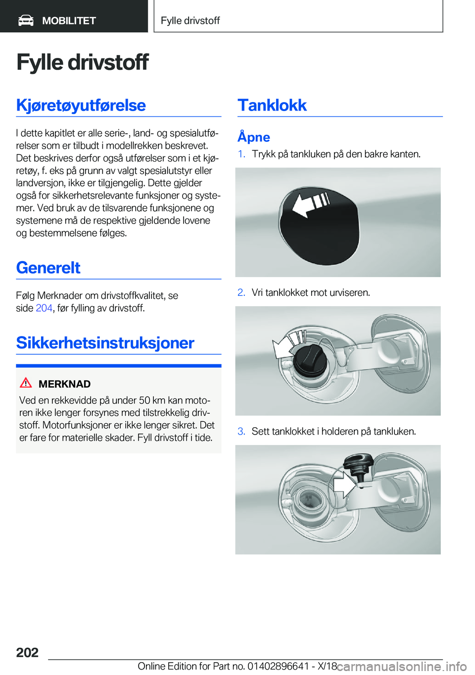 BMW M2 2019  InstruksjonsbØker (in Norwegian) �F�Z�l�l�e��d�r�i�v�s�t�o�f�f�K�j�
