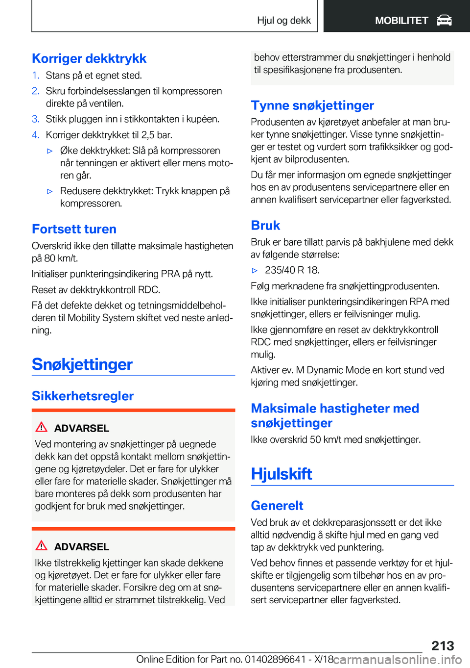 BMW M2 2019  InstruksjonsbØker (in Norwegian) �K�o�r�r�i�g�e�r��d�e�k�k�t�r�Z�k�k�1�.�S�t�a�n�s��p�å��e�t��e�g�n�e�t��s�t�e�d�.�2�.�S�k�r�u��f�o�r�b�i�n�d�e�l�s�e�s�s�l�a�n�g�e�n��t�i�l��k�o�m�p�r�e�s�s�o�r�e�n
�d�i�r�e�k�t�e��p�å��v�