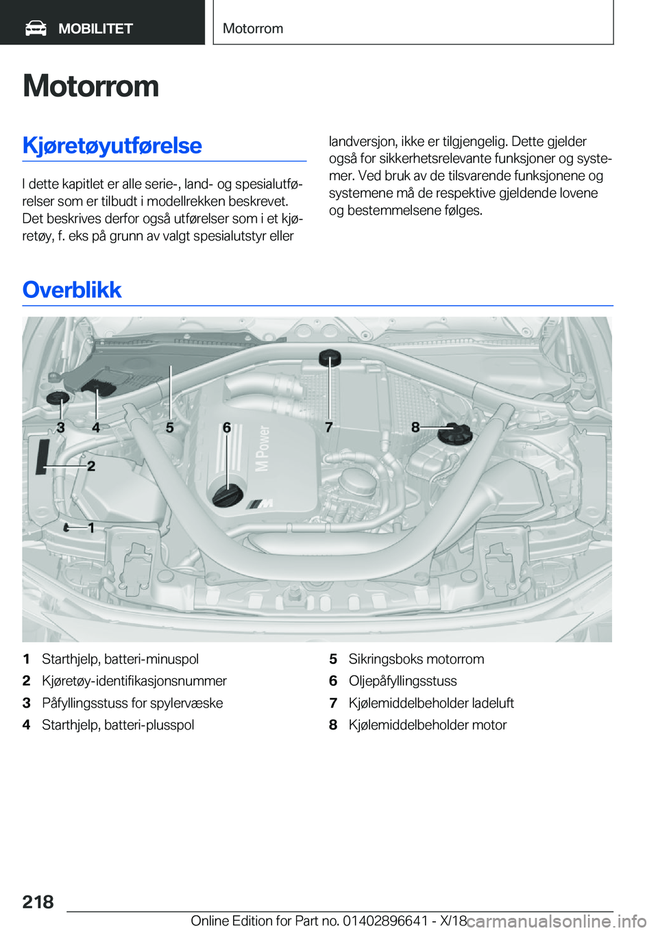 BMW M2 2019  InstruksjonsbØker (in Norwegian) �M�o�t�o�r�r�o�m�K�j�