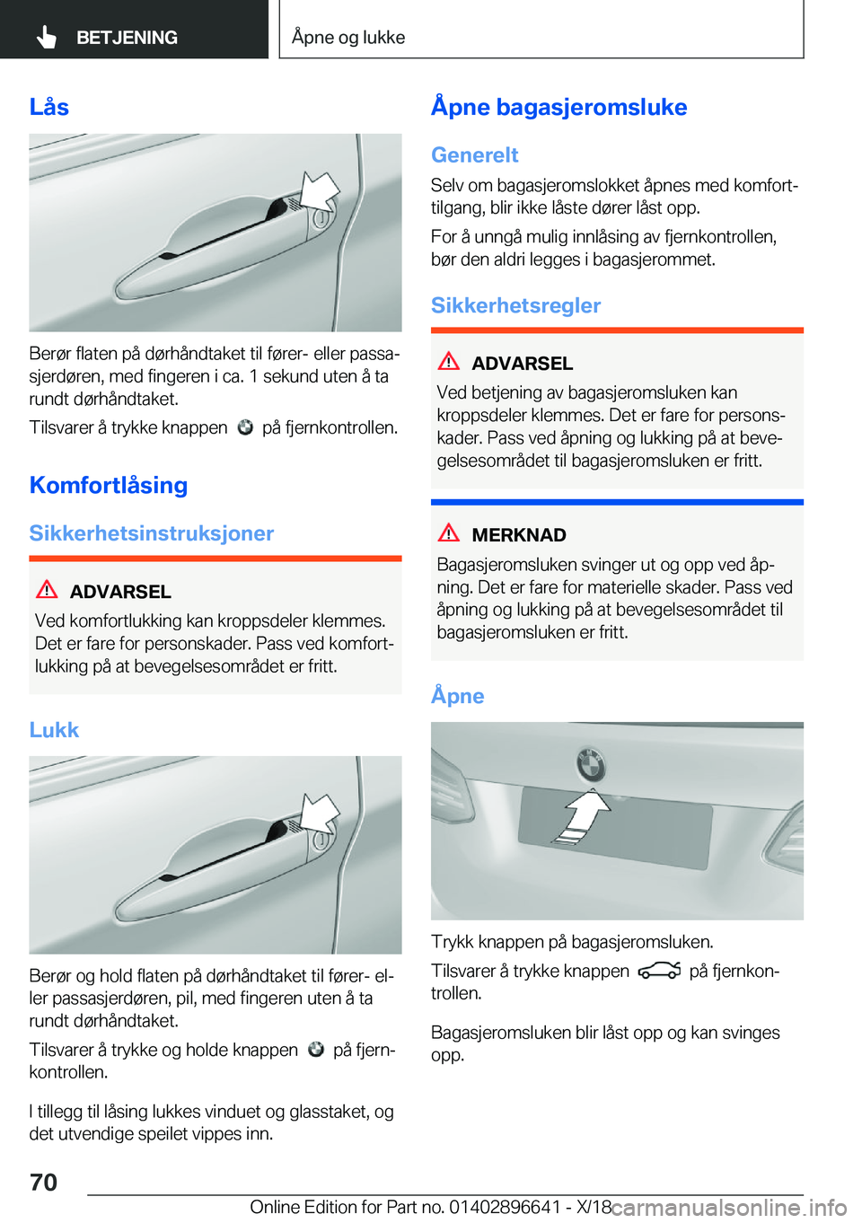 BMW M2 2019  InstruksjonsbØker (in Norwegian) �L�å�s
�B�e�r�