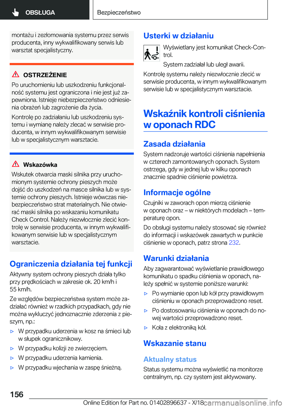 BMW M2 2019  Instrukcja obsługi (in Polish) �m�o�n�t�a9�u��i��z�e�z�ł�o�m�o�w�a�n�i�a��s�y�s�t�e�m�u��p�r�z�e�z��s�e�r�w�i�s
�p�r�o�d�u�c�e�n�t�a�,��i�n�n�y��w�y�k�w�a�l�i�f�i�k�o�w�a�n�y��s�e�r�w�i�s��l�u�b
�w�a�r�s�z�t�a�t��s�p�e�