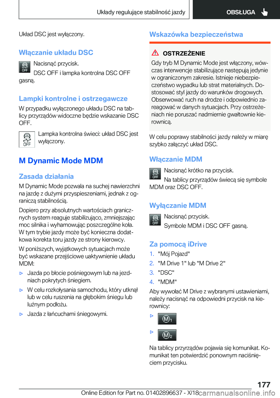 BMW M2 2019  Instrukcja obsługi (in Polish) �U�k�ł�a�d��D�S�C��j�e�s�t��w�y�ł�