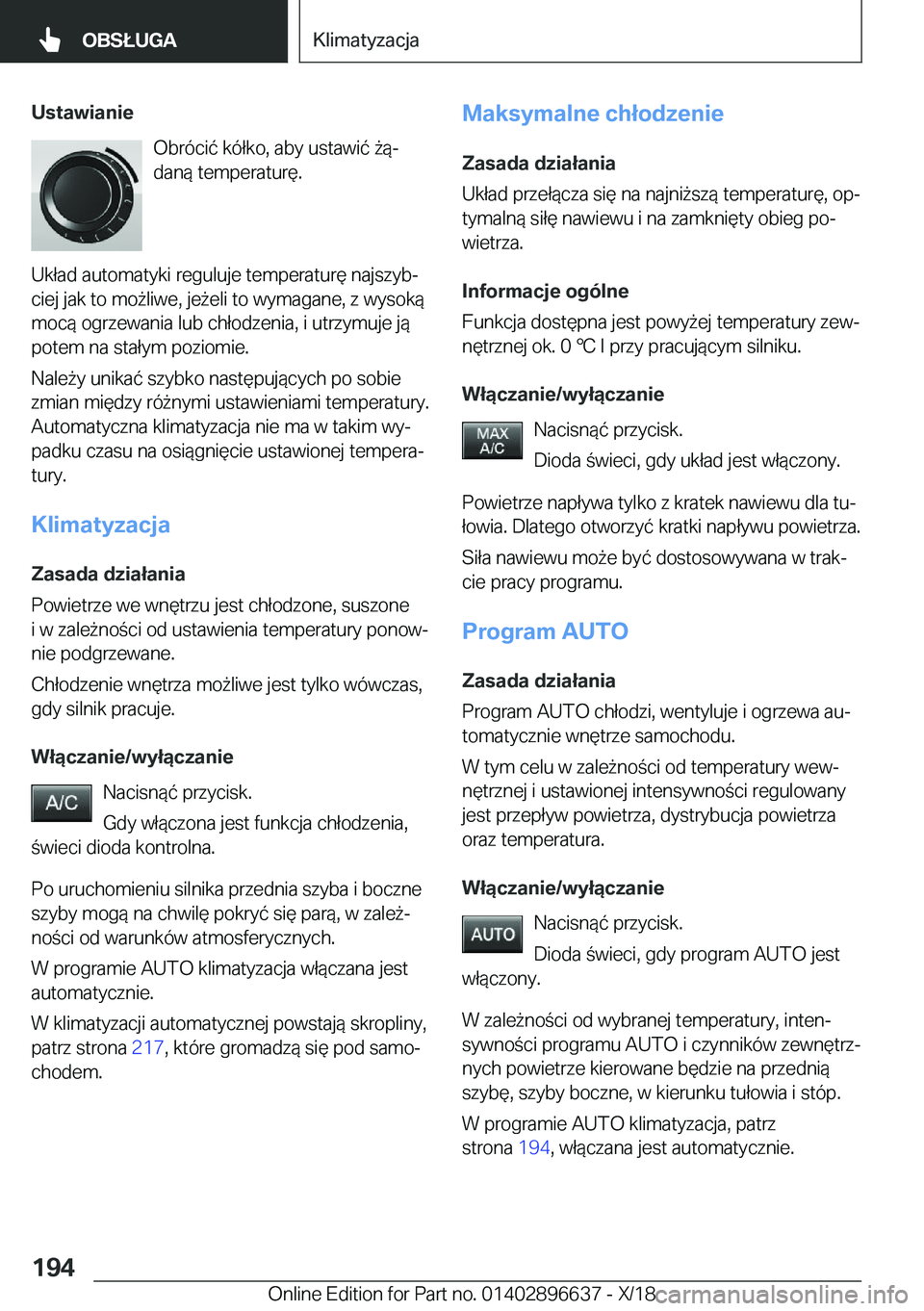 BMW M2 2019  Instrukcja obsługi (in Polish) �U�s�t�a�w�i�a�n�i�e�O�b�r�