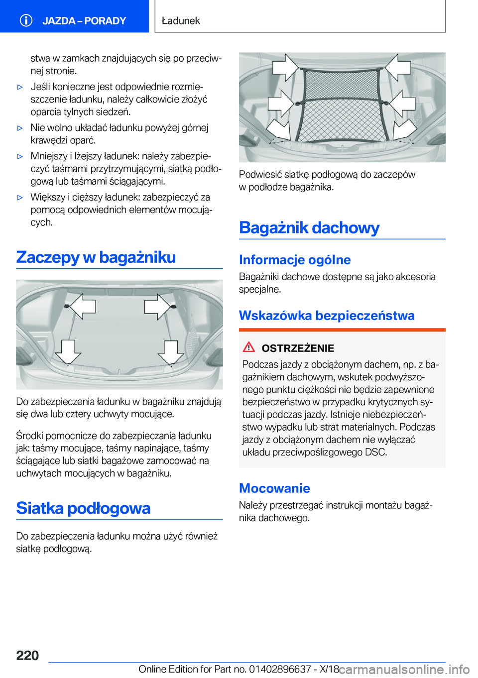 BMW M2 2019  Instrukcja obsługi (in Polish) �s�t�w�a��w��z�a�m�k�a�c�h��z�n�a�j�d�u�j�