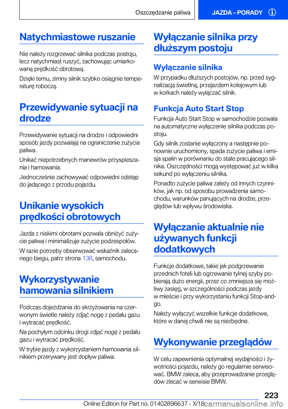 BMW M2 2019  Instrukcja obsługi (in Polish) �N�a�t�y�c�h�m�i�a�s�t�o�w�e��r�u�s�z�a�n�i�e
�N�i�e��n�a�l�e9�y��r�o�z�g�r�z�e�w�a�