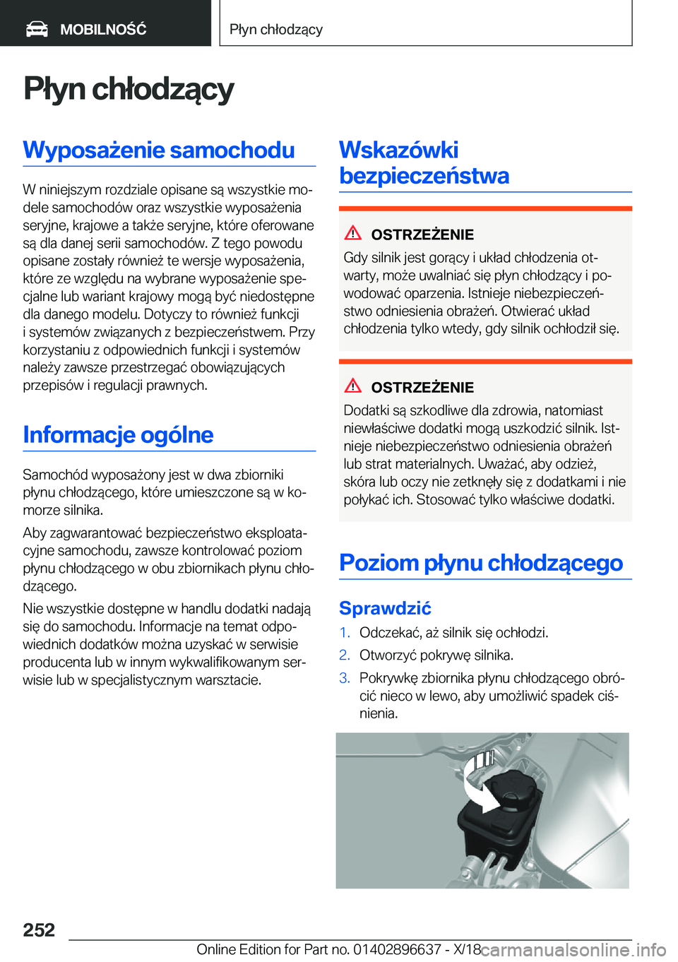 BMW M2 2019  Instrukcja obsługi (in Polish) �P�ł�y�n��c�h�ł�o�d�z�ą�c�y�W�y�p�o�s�a9�e�n�i�e��s�a�m�o�c�h�o�d�u
�W��n�i�n�i�e�j�s�z�y�m��r�o�z�d�z�i�a�l�e��o�p�i�s�a�n�e��s�