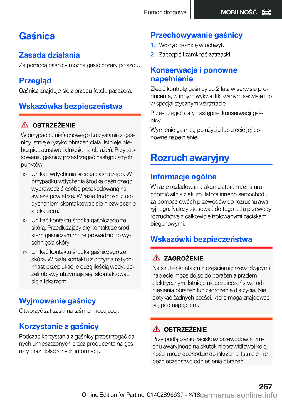 BMW M2 2019  Instrukcja obsługi (in Polish) �G�a�n�i�c�a
�Z�a�s�a�d�a��d�z�i�a�ł�a�n�i�a
�Z�a��p�o�m�o�c�