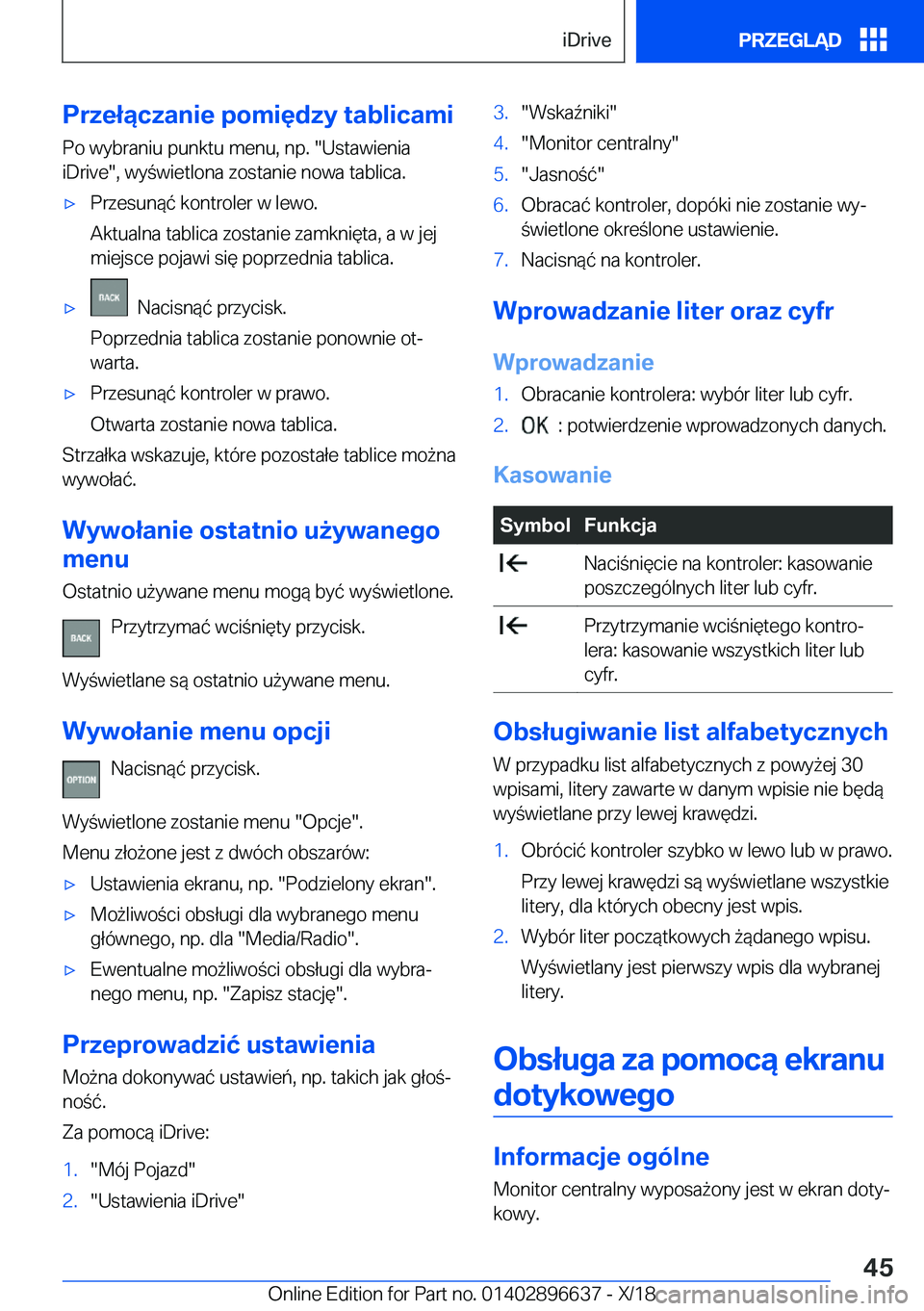 BMW M2 2019  Instrukcja obsługi (in Polish) �P�r�z�e�ł�ą�c�z�a�n�i�e��p�o�m�i�