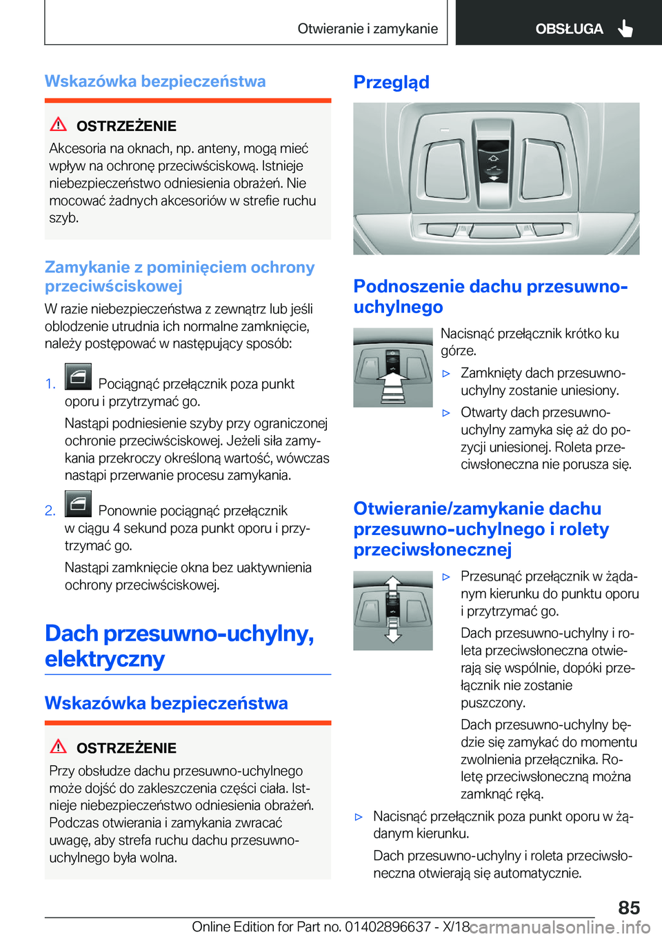 BMW M2 2019  Instrukcja obsługi (in Polish) �W�s�k�a�z�