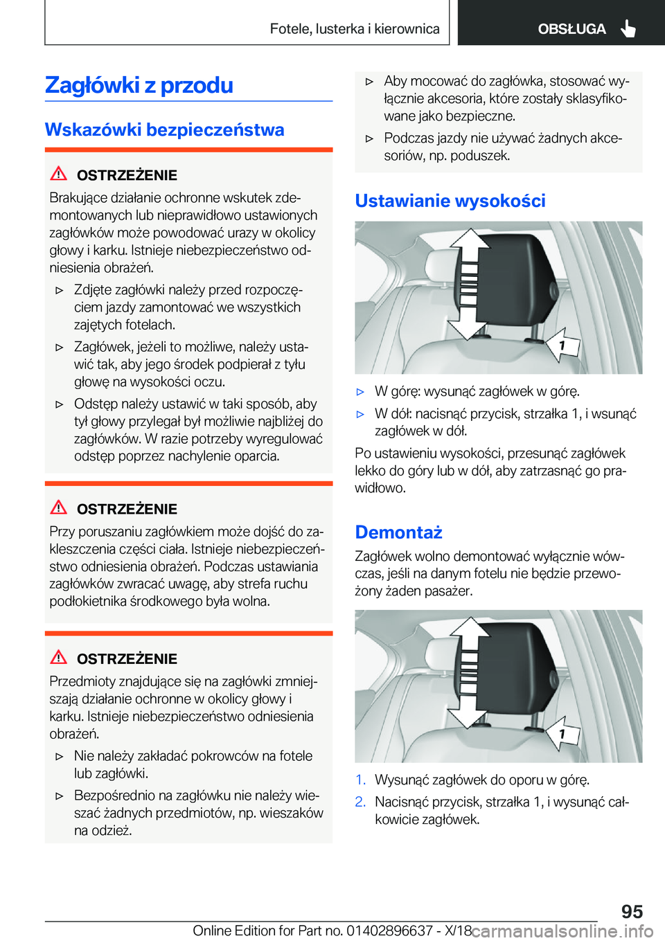 BMW M2 2019  Instrukcja obsługi (in Polish) �Z�a�g�ł�