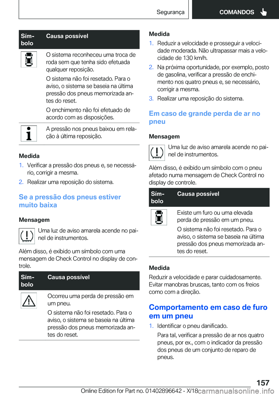 BMW M2 2019  Manual do condutor (in Portuguese) �S�