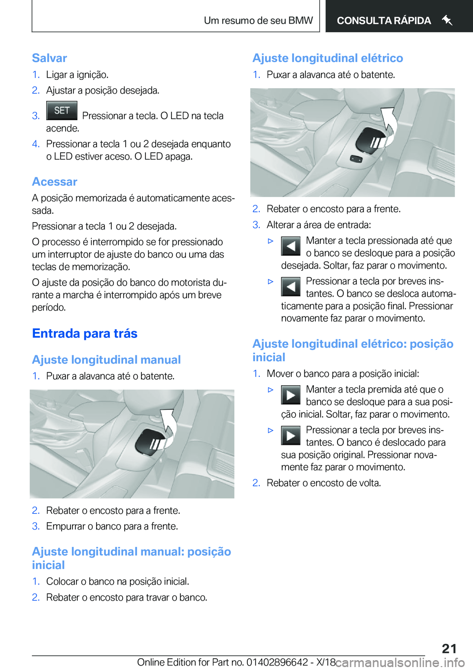 BMW M2 2019  Manual do condutor (in Portuguese) �S�a�l�v�a�r�1�.�L�i�g�a�r��a��i�g�n�i�