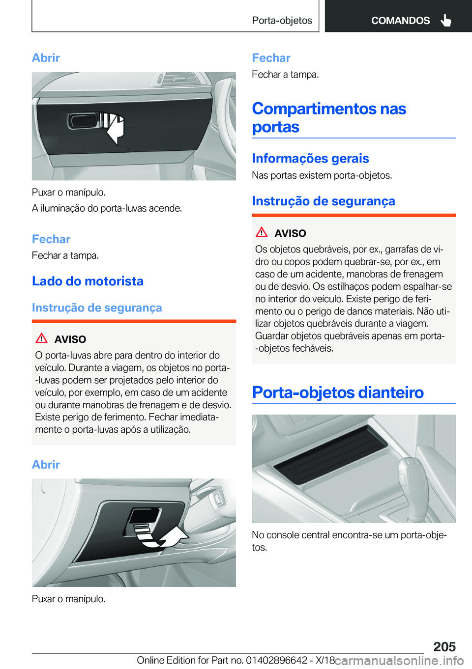 BMW M2 2019  Manual do condutor (in Portuguese) �A�b�r�i�r
�P�u�x�a�r��o��m�a�n�