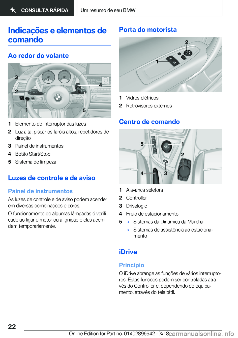 BMW M2 2019  Manual do condutor (in Portuguese) �I�n�d�i�c�a�