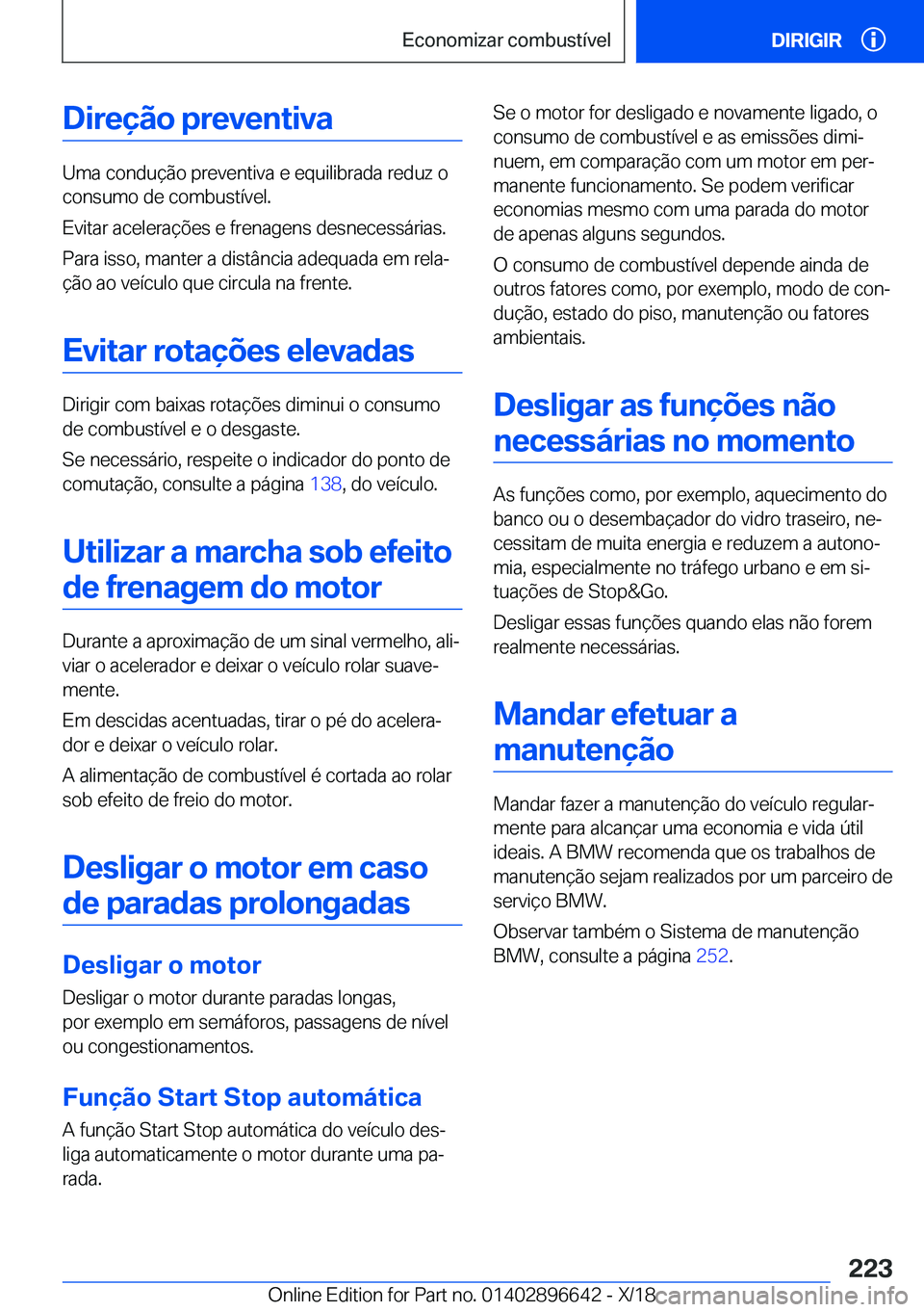BMW M2 2019  Manual do condutor (in Portuguese) �D�i�r�e�