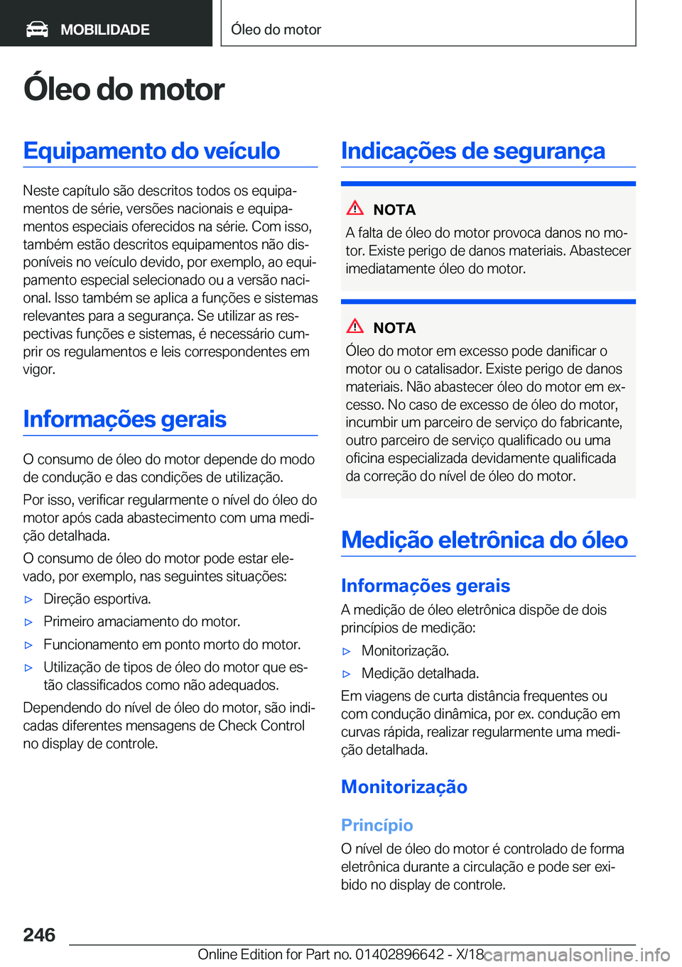 BMW M2 2019  Manual do condutor (in Portuguese) �