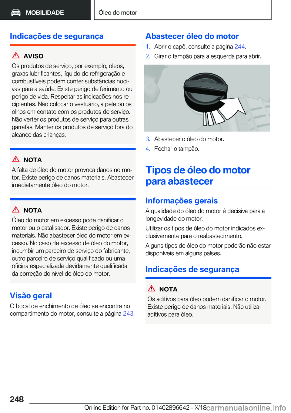 BMW M2 2019  Manual do condutor (in Portuguese) �I�n�d�i�c�a�
