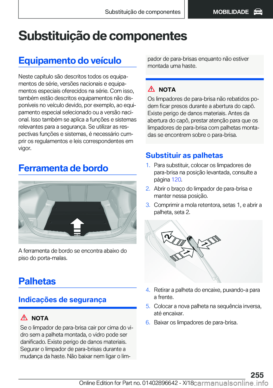 BMW M2 2019  Manual do condutor (in Portuguese) �S�u�b�s�t�i�t�u�i�