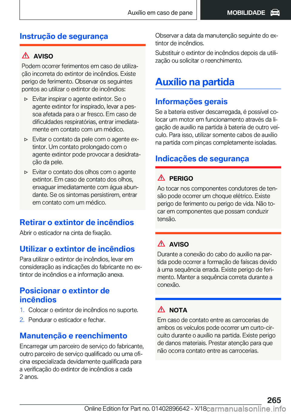 BMW M2 2019  Manual do condutor (in Portuguese) �I�n�s�t�r�u�