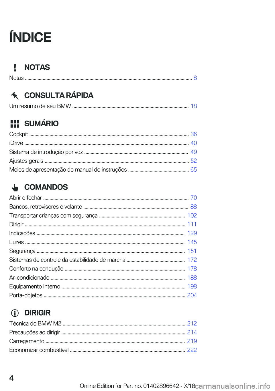 BMW M2 2019  Manual do condutor (in Portuguese) �