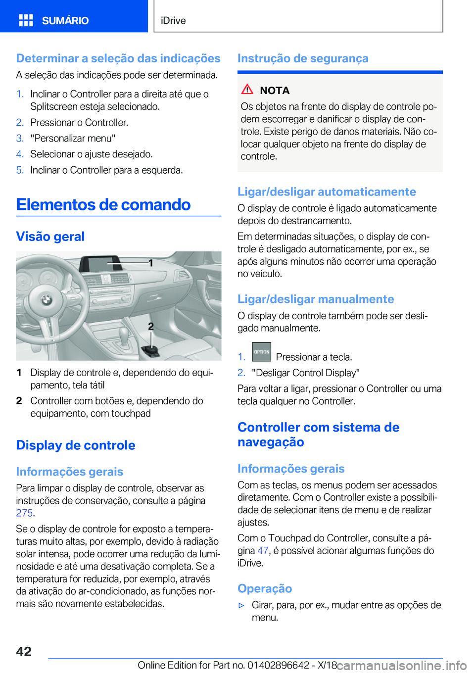BMW M2 2019  Manual do condutor (in Portuguese) �D�e�t�e�r�m�i�n�a�r��a��s�e�l�e�