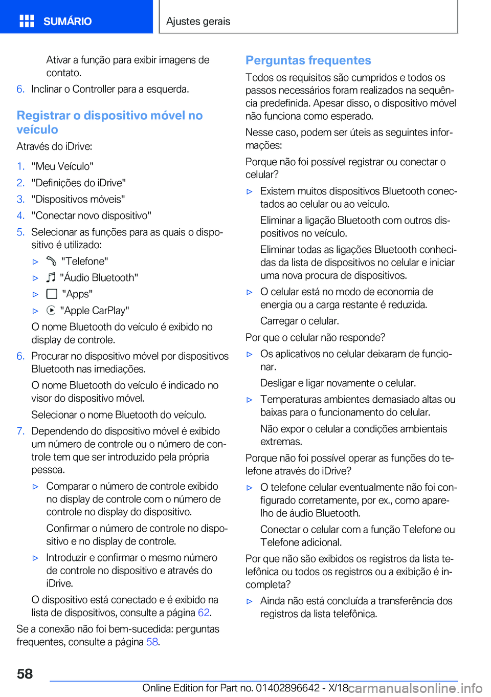 BMW M2 2019  Manual do condutor (in Portuguese) �A�t�i�v�a�r��a��f�u�n�