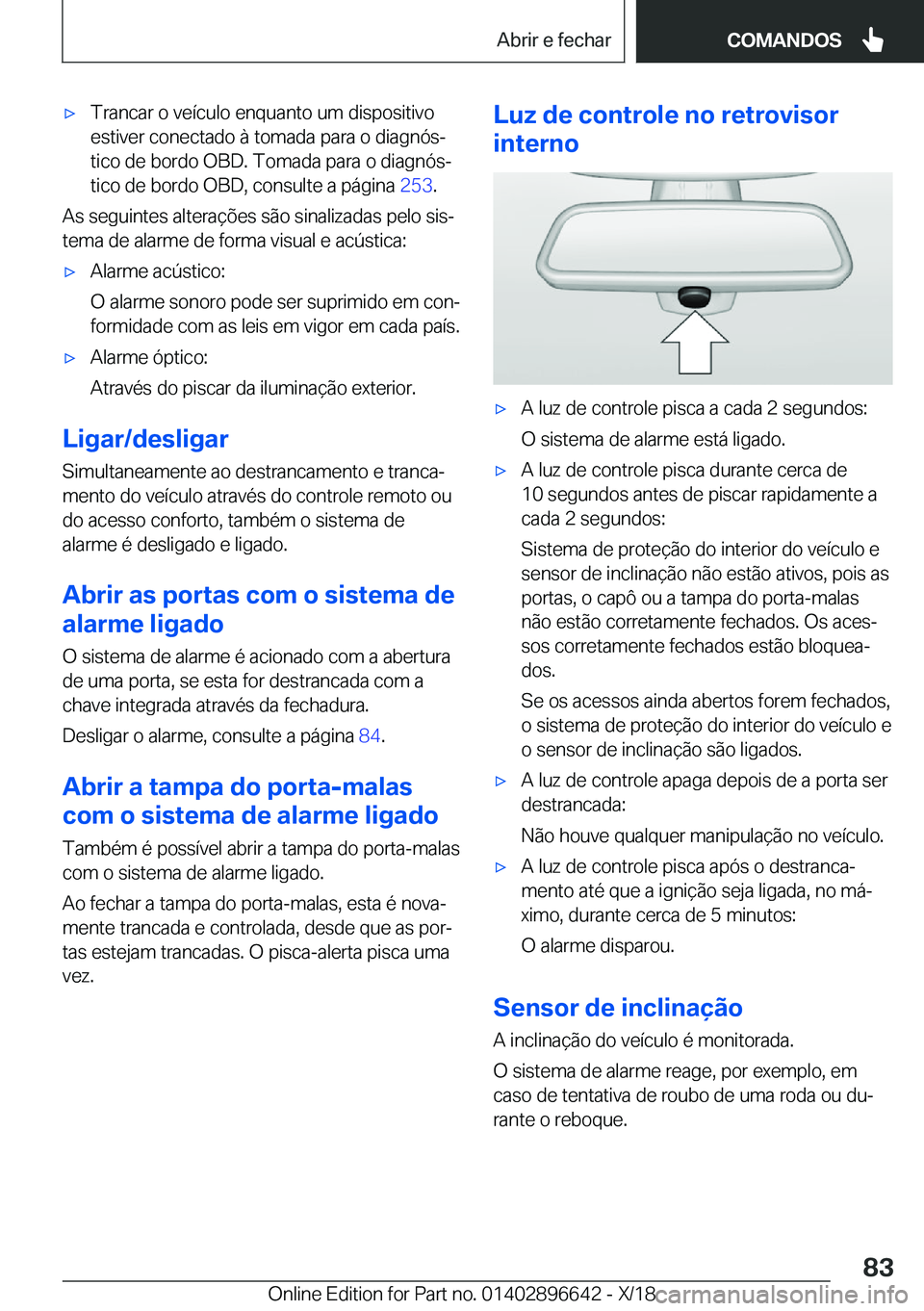 BMW M2 2019  Manual do condutor (in Portuguese) 'x�T�r�a�n�c�a�r��o��v�e�