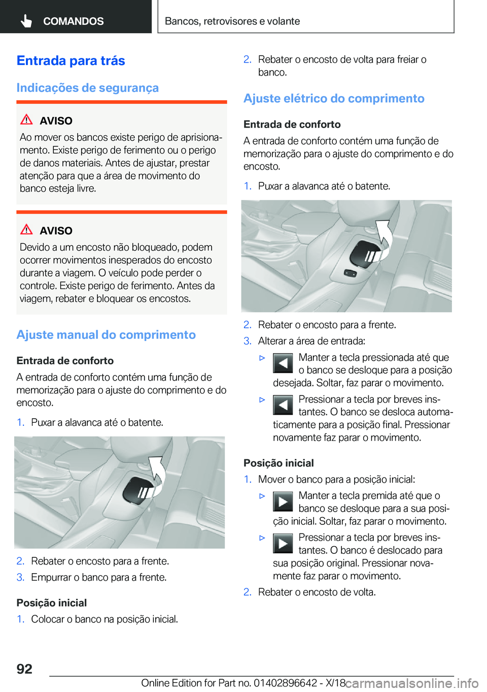 BMW M2 2019  Manual do condutor (in Portuguese) �E�n�t�r�a�d�a��p�a�r�a��t�r�á�s�I�n�d�i�c�a�