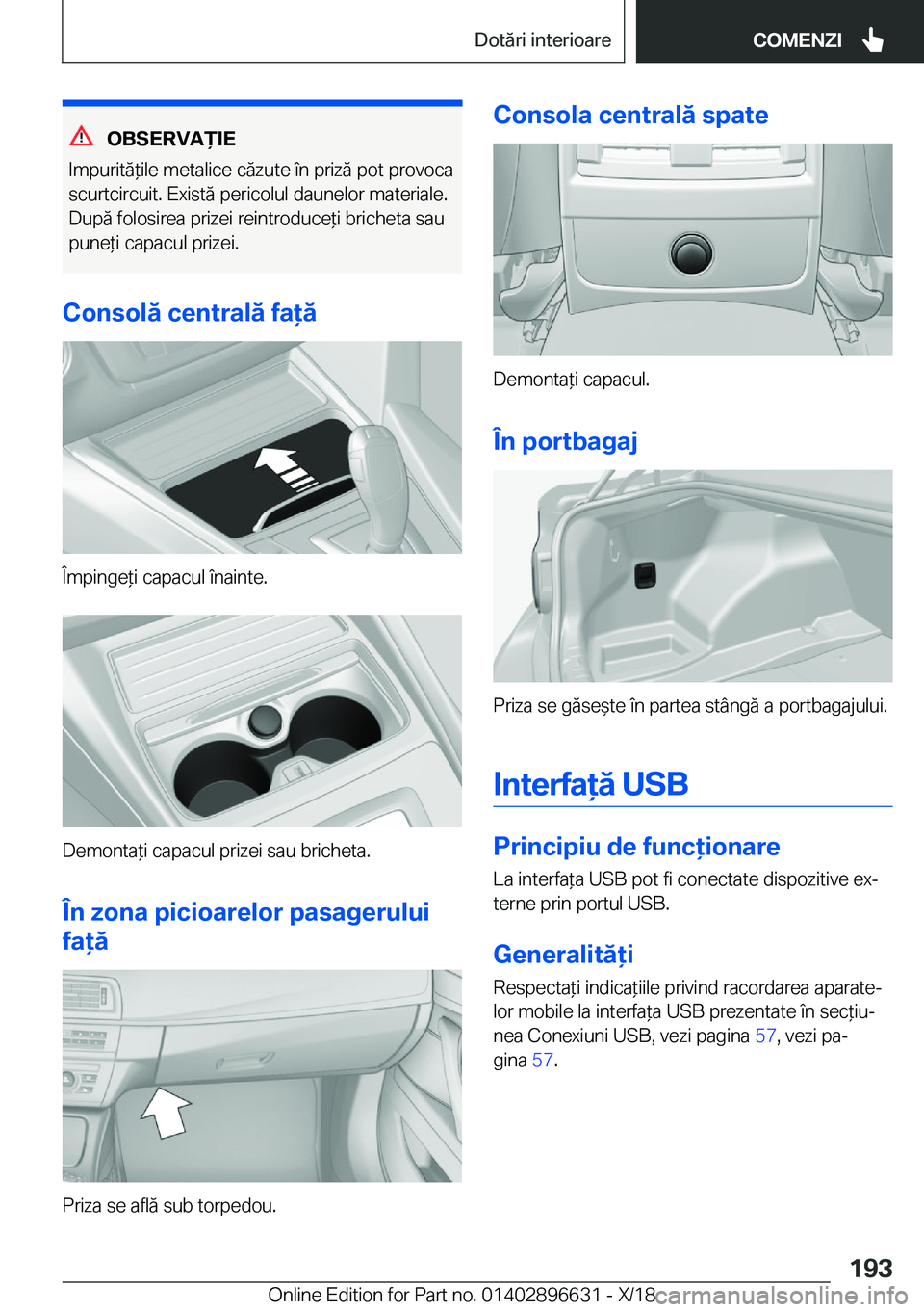 BMW M2 2019  Ghiduri De Utilizare (in Romanian) �O�B�S�E�R�V�A)�I�E
�I�m�p�u�r�i�t�