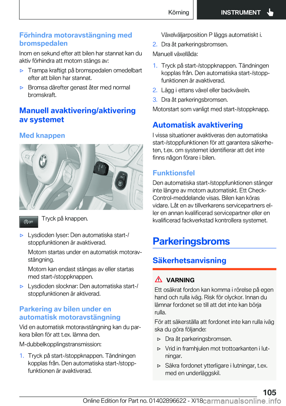 BMW M2 2019  InstruktionsbÖcker (in Swedish) �F�