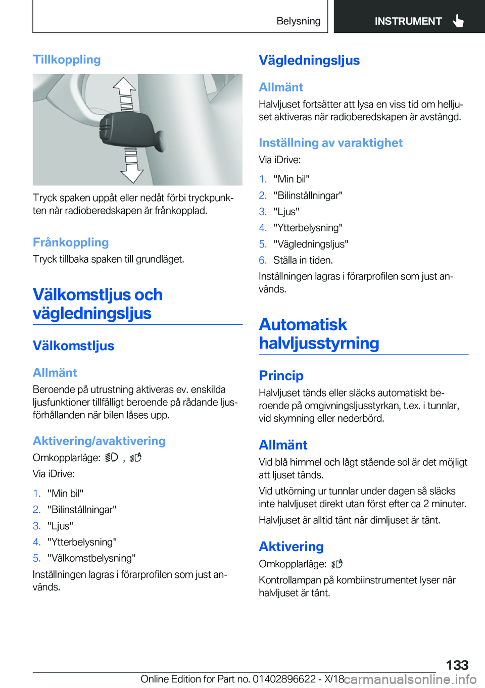 BMW M2 2019  InstruktionsbÖcker (in Swedish) �T�i�l�l�k�o�p�p�l�i�n�g
�T�r�y�c�k��s�p�a�k�e�n��u�p�p�å�t��e�l�l�e�r��n�e�d�å�t��f�