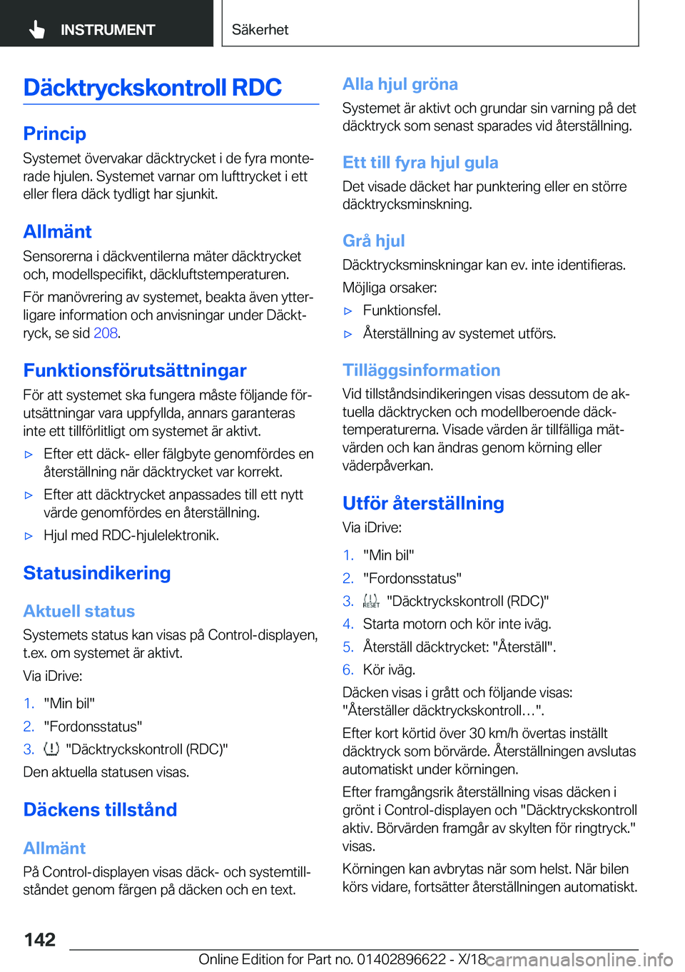 BMW M2 2019  InstruktionsbÖcker (in Swedish) �D�ä�c�k�t�r�y�c�k�s�k�o�n�t�r�o�l�l��R�D�C
�P�r�i�n�c�i�p�S�y�s�t�e�m�e�t��