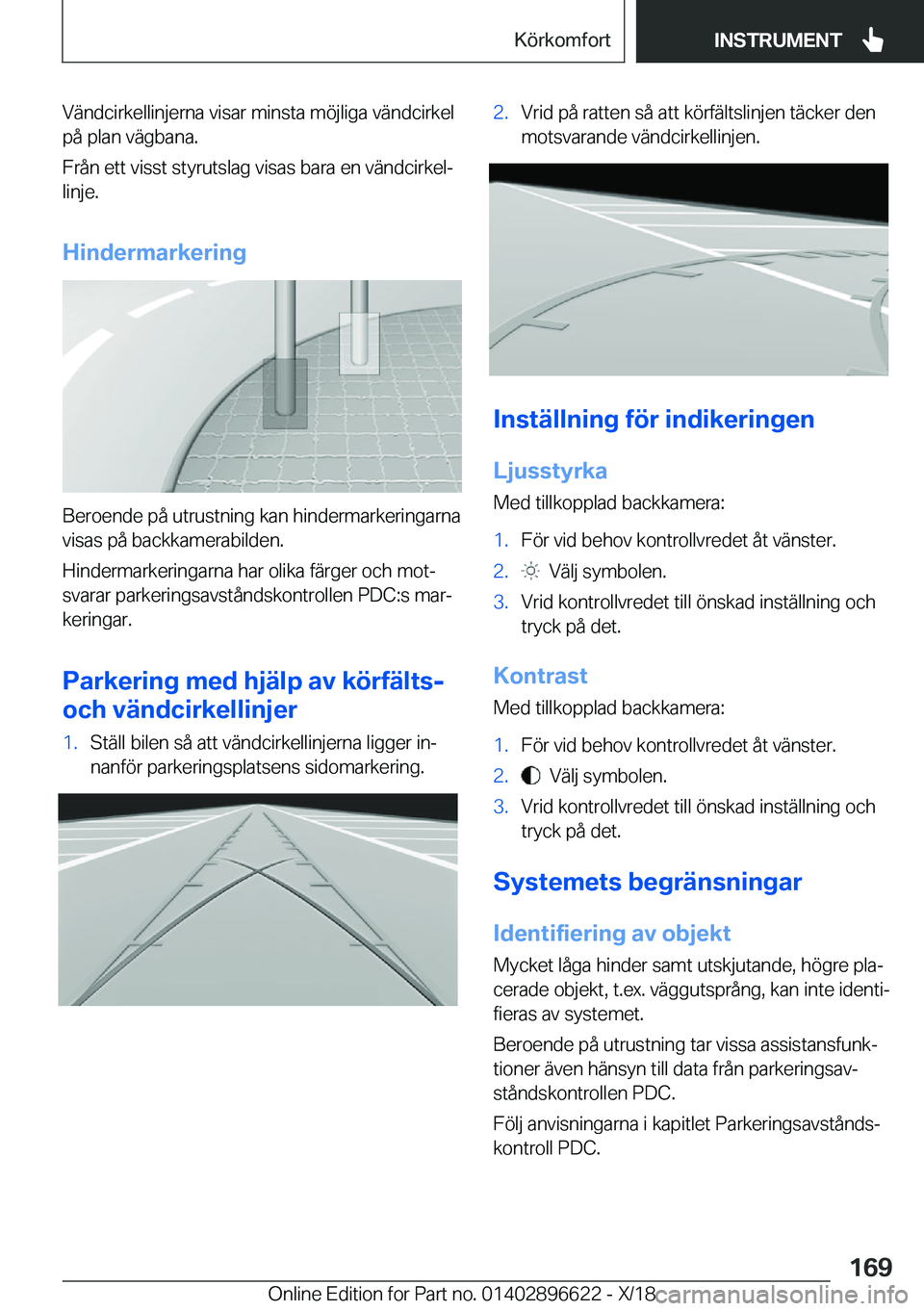 BMW M2 2019  InstruktionsbÖcker (in Swedish) �V�ä�n�d�c�i�r�k�e�l�l�i�n�j�e�r�n�a��v�i�s�a�r��m�i�n�s�t�a��m�