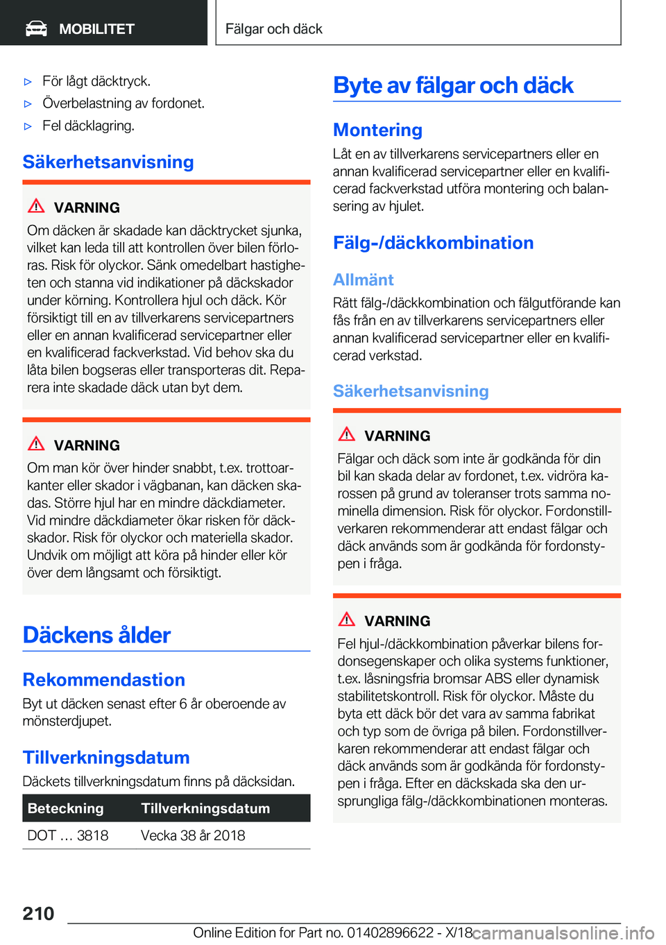 BMW M2 2019  InstruktionsbÖcker (in Swedish) 'x�F�
