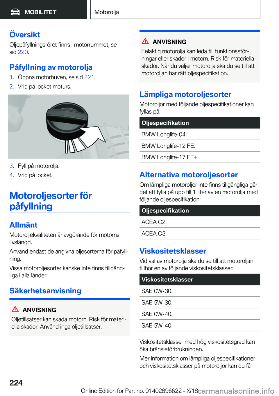 BMW M2 2019  InstruktionsbÖcker (in Swedish) �