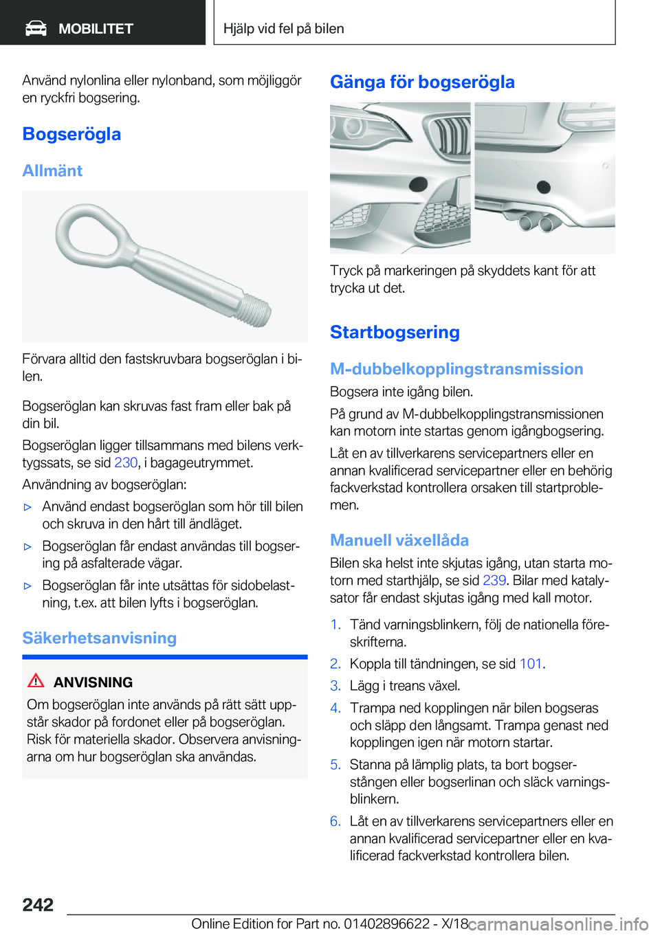 BMW M2 2019  InstruktionsbÖcker (in Swedish) �A�n�v�ä�n�d��n�y�l�o�n�l�i�n�a��e�l�l�e�r��n�y�l�o�n�b�a�n�d�,��s�o�m��m�