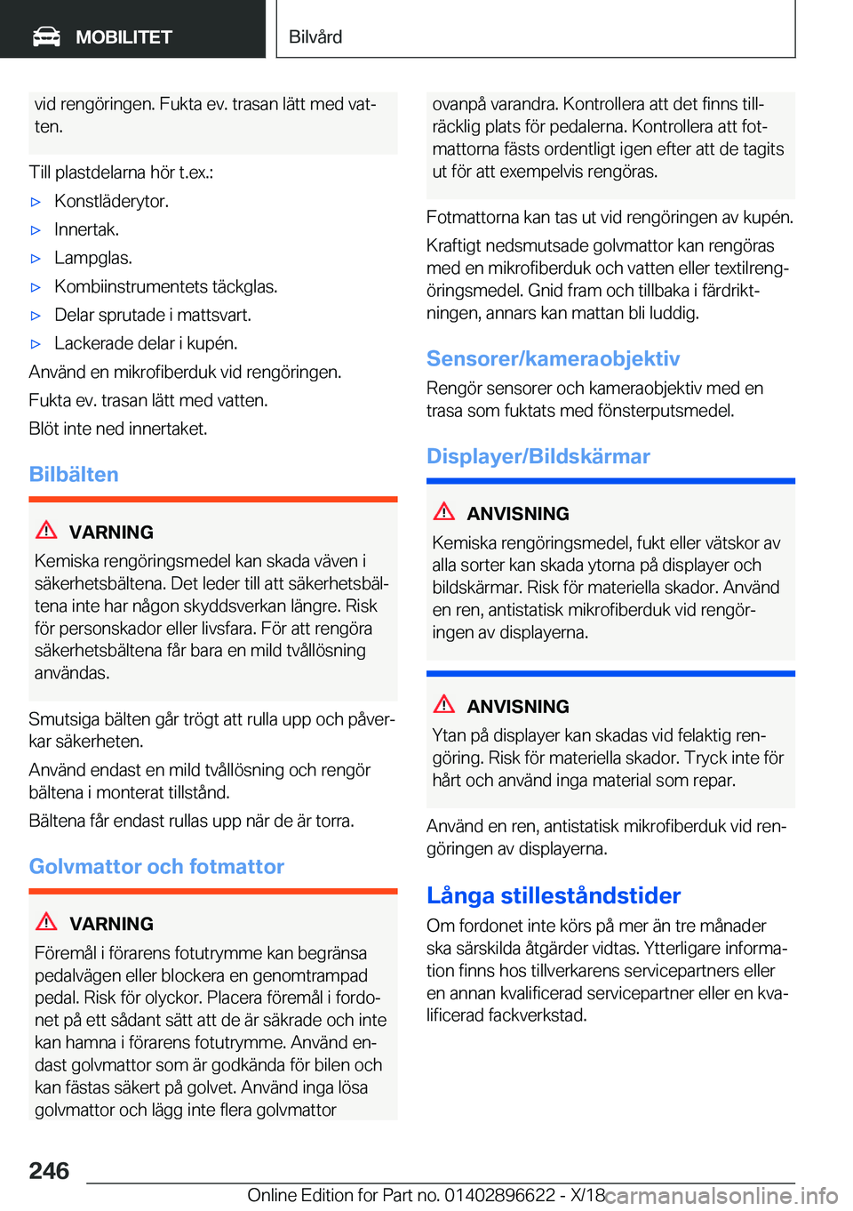 BMW M2 2019  InstruktionsbÖcker (in Swedish) �v�i�d��r�e�n�g�