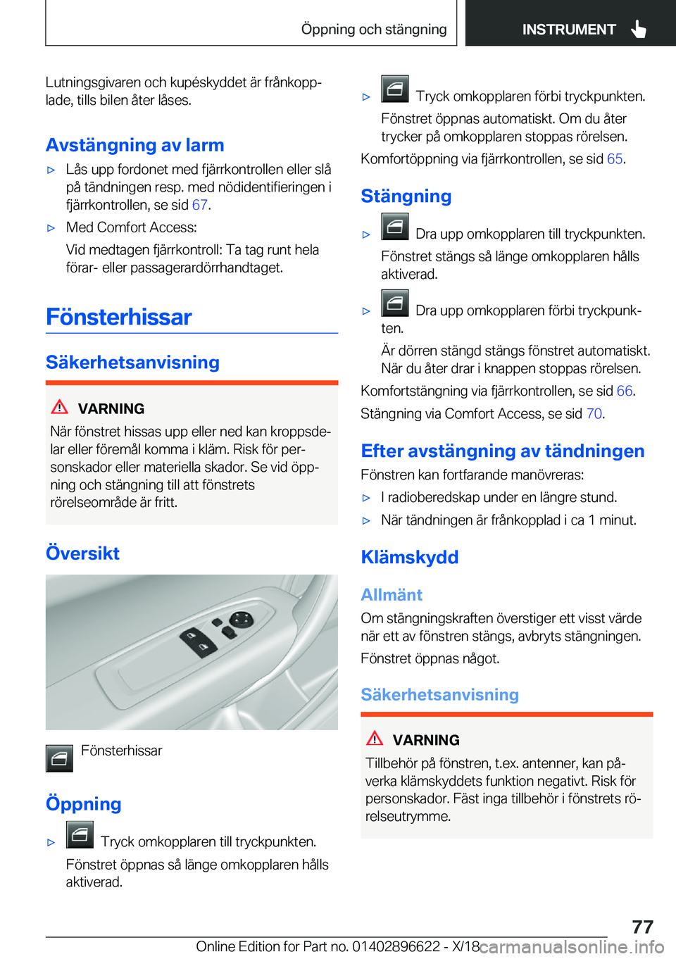 BMW M2 2019  InstruktionsbÖcker (in Swedish) �L�u�t�n�i�n�g�s�g�i�v�a�r�e�n��o�c�h��k�u�p�