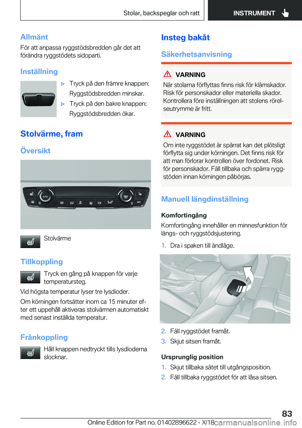 BMW M2 2019  InstruktionsbÖcker (in Swedish) �A�l�l�m�ä�n�t
�F�