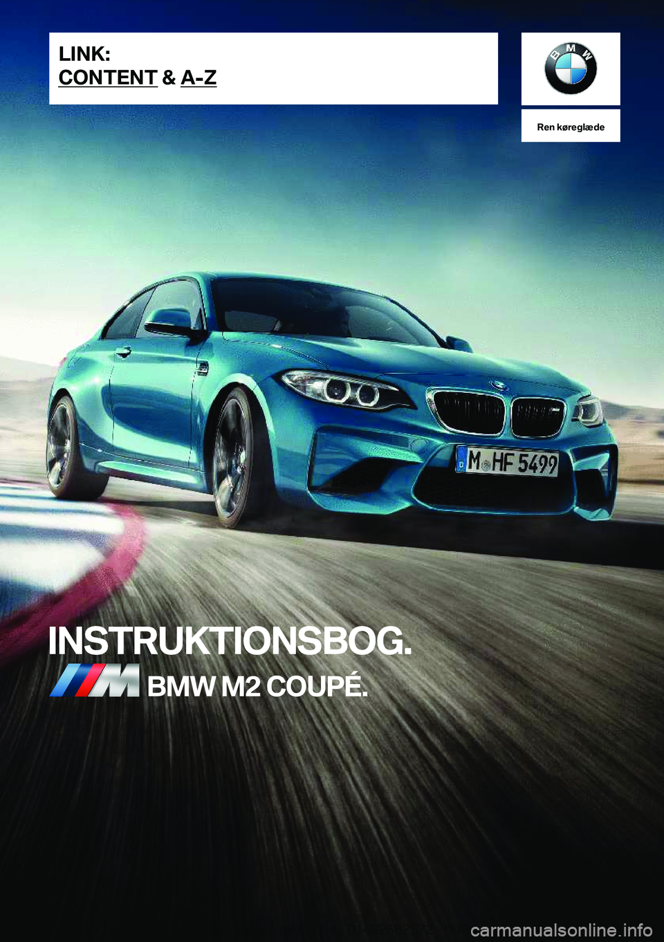 BMW M2 2018  InstruktionsbØger (in Danish) �R�e�n��k�