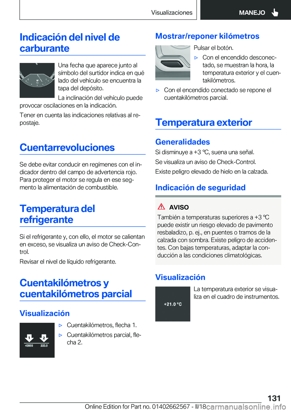 BMW M2 2018  Manuales de Empleo (in Spanish) �I�n�d�i�c�a�c�i�