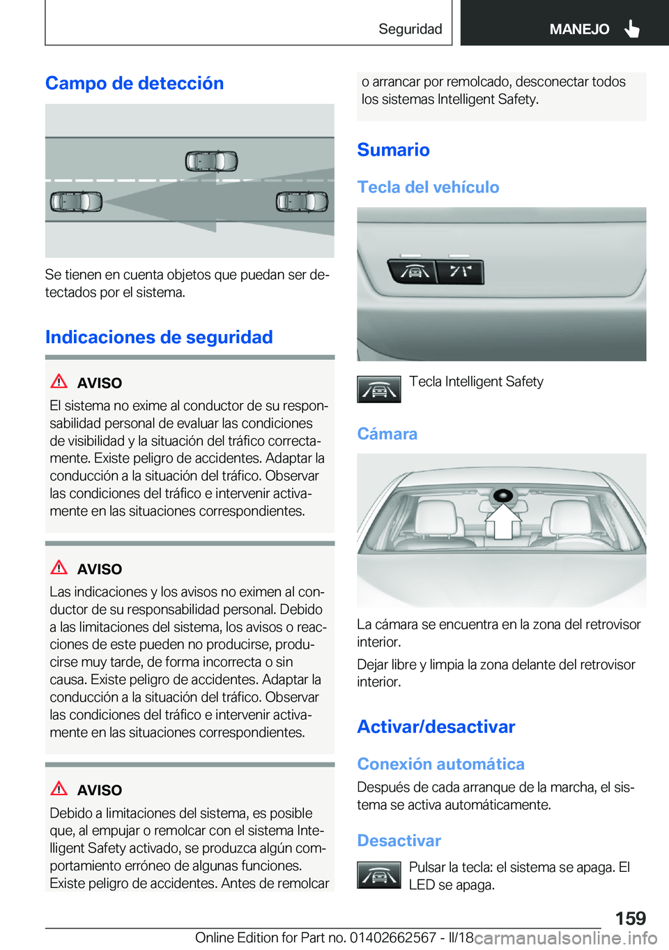 BMW M2 2018  Manuales de Empleo (in Spanish) �C�a�m�p�o��d�e��d�e�t�e�c�c�i�