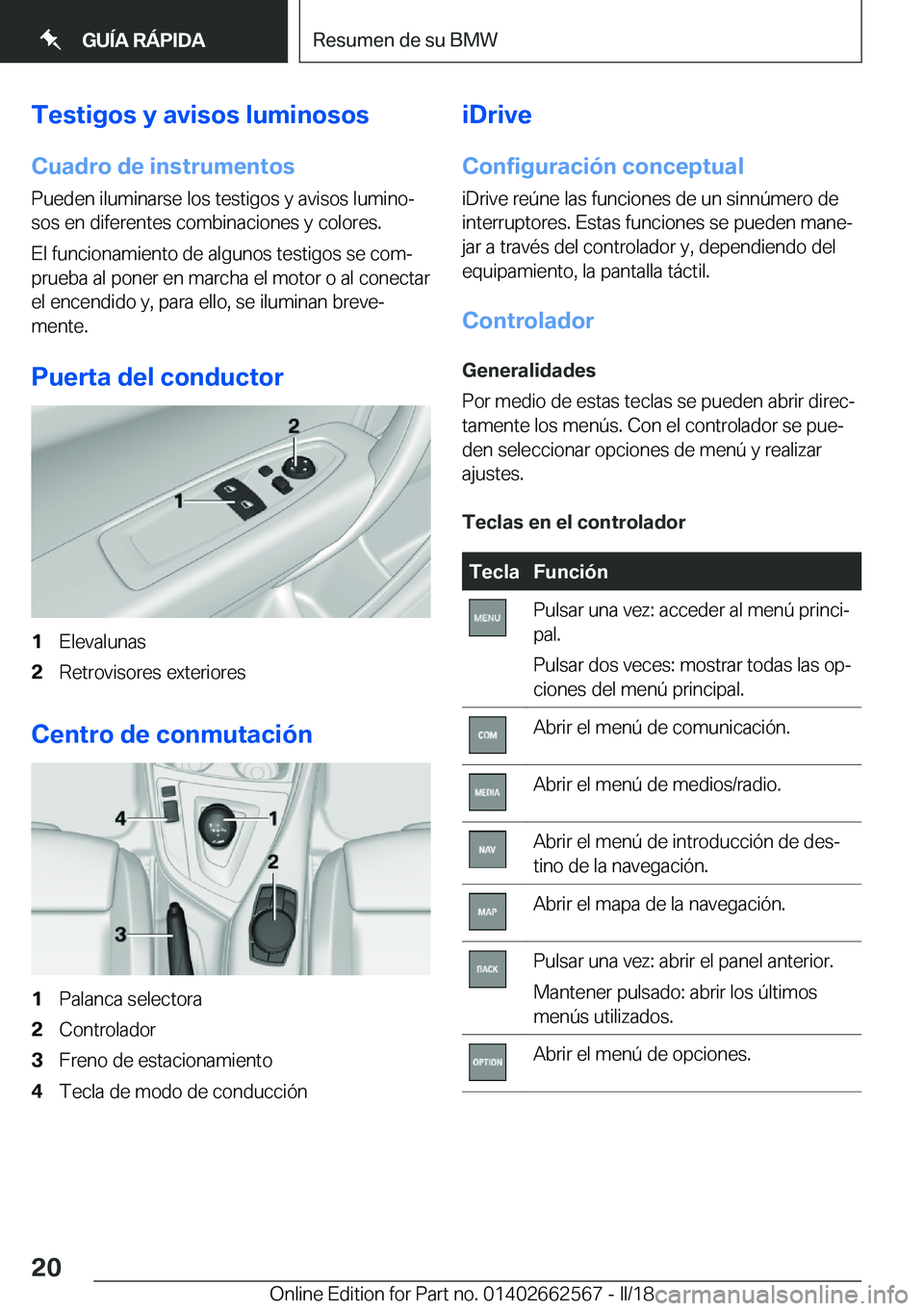 BMW M2 2018  Manuales de Empleo (in Spanish) �T�e�s�t�i�g�o�s��y��a�v�i�s�o�s��l�u�m�i�n�o�s�o�s�C�u�a�d�r�o��d�e��i�n�s�t�r�u�m�e�n�t�o�s�P�u�e�d�e�n� �i�l�u�m�i�n�a�r�s�e� �l�o�s� �t�e�s�t�i�g�o�s� �y� �a�v�i�s�o�s� �l�u�m�i�n�oª�s�o�s�