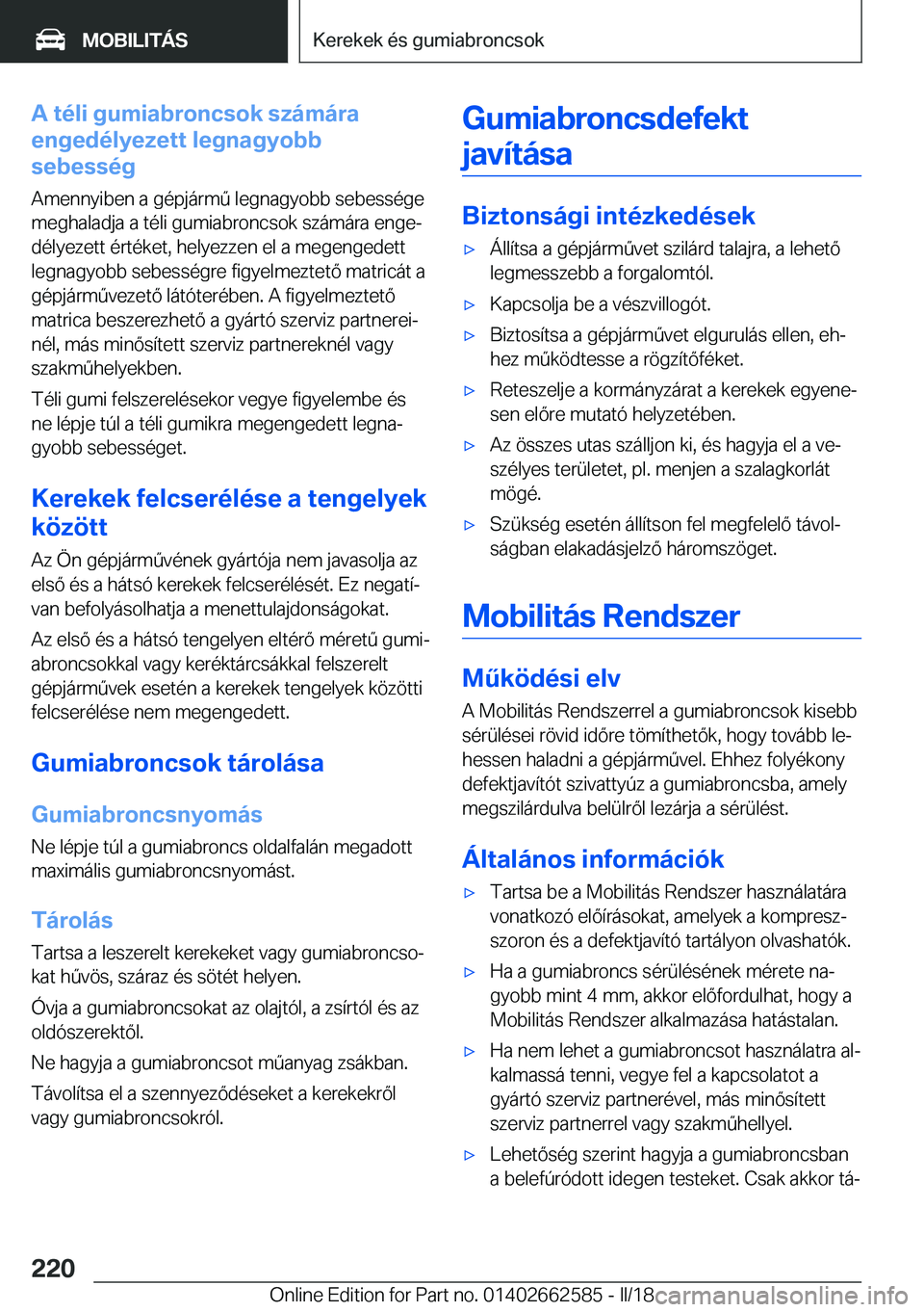 BMW M2 2018  Kezelési útmutató (in Hungarian) �A��t�