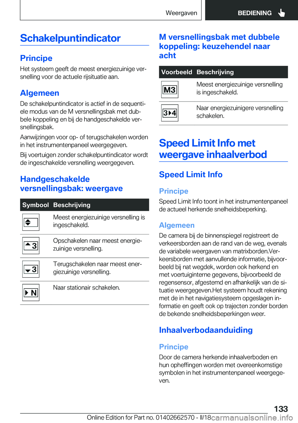 BMW M2 2018  Instructieboekjes (in Dutch) �S�c�h�a�k�e�l�p�u�n�t�i�n�d�i�c�a�t�o�r
�P�r�i�n�c�i�p�e�H�e�t� �s�y�s�t�e�e�m� �g�e�e�f�t� �d�e� �m�e�e�s�t� �e�n�e�r�g�i�e�z�u�i�n�i�g�e� �v�e�rj�s�n�e�l�l�i�n�g� �v�o�o�r� �d�e� �a�c�t�u�e�l�e� �