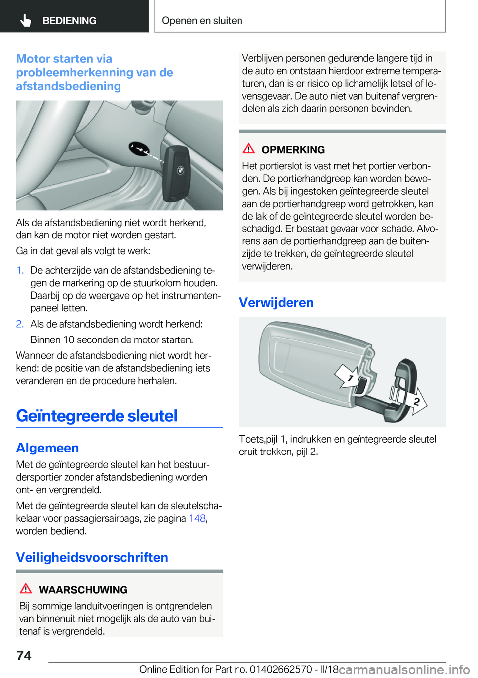 BMW M2 2018  Instructieboekjes (in Dutch) �M�o�t�o�r��s�t�a�r�t�e�n��v�i�a
�p�r�o�b�l�e�e�m�h�e�r�k�e�n�n�i�n�g��v�a�n��d�e
�a�f�s�t�a�n�d�s�b�e�d�i�e�n�i�n�g
�A�l�s� �d�e� �a�f�s�t�a�n�d�s�b�e�d�i�e�n�i�n�g� �n�i�e�t� �w�o�r�d�t� �h�e�r�