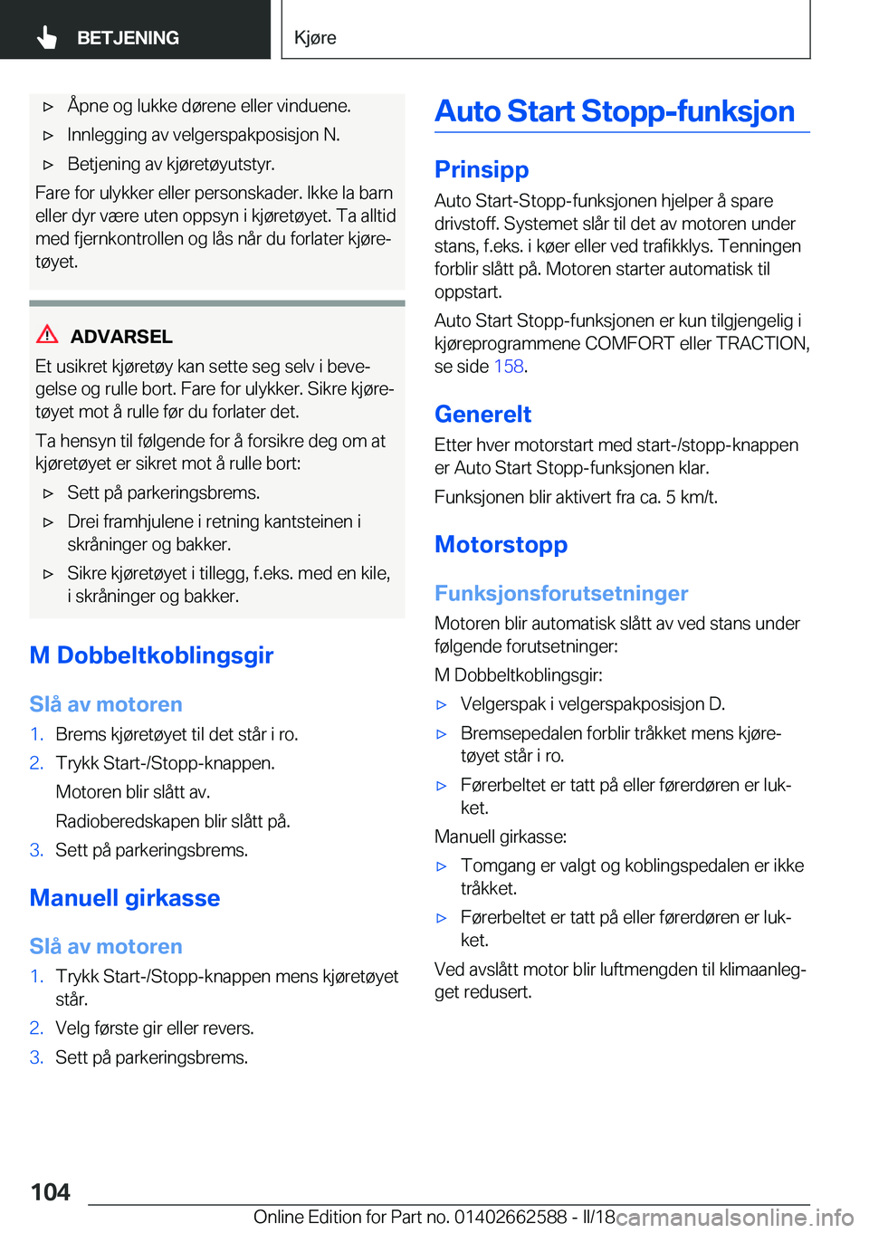 BMW M2 2018  InstruksjonsbØker (in Norwegian) 'x�